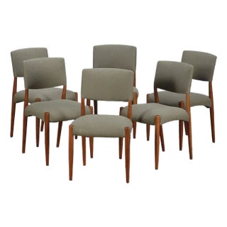 (6) Walnut Side Chairs c.1960 For Sale