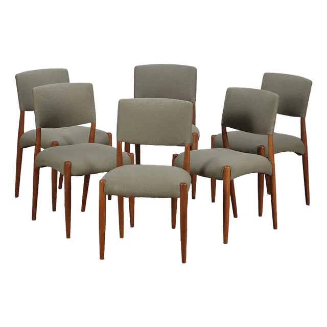 (6) Walnut Side Chairs c.1960 For Sale