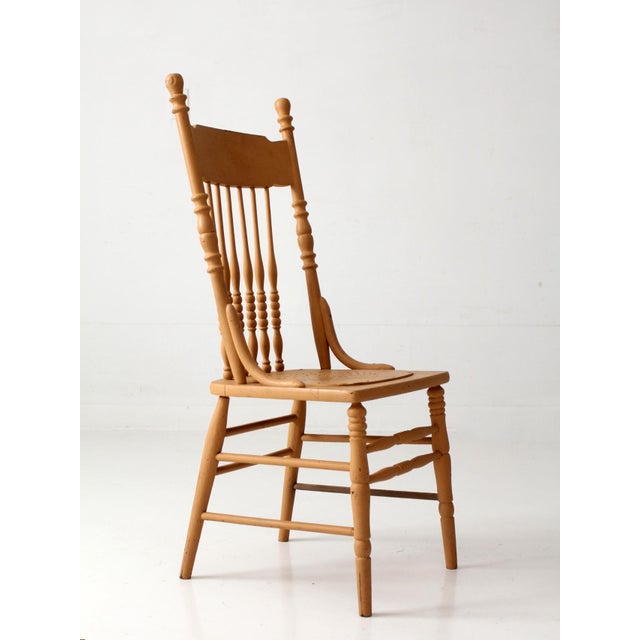 Antique Painted Pressback Spindle Chair For Sale - Image 9 of 11