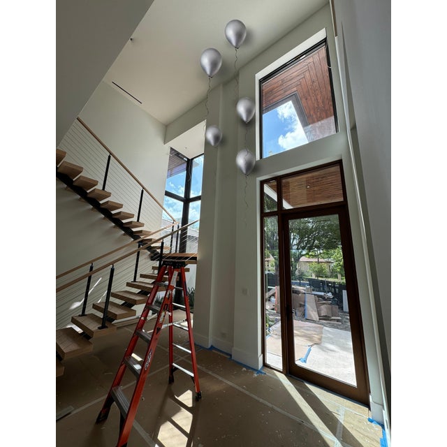 Ceramic Silver Ceramic Balloon Wall Sculpture -Large Size For Sale - Image 7 of 9