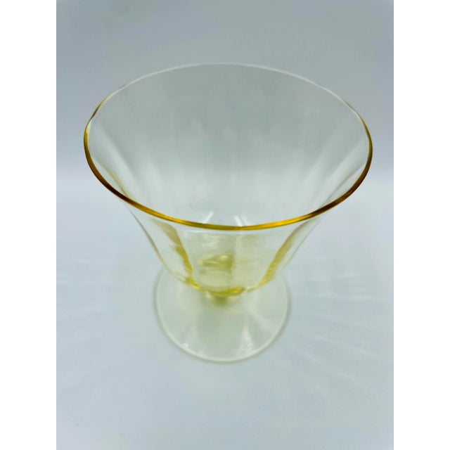 Traditional Mid 20th Century Fostoria "Fairfax" Pattern in June Topaz Footed Glasses- Set of 4 For Sale - Image 3 of 12