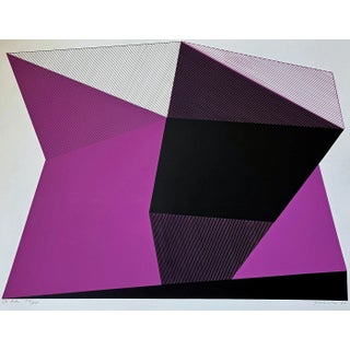 1980s "L.A. Pink" Jean-Marie Haesle Abstract Geometric Signed and Numbered Serigraph For Sale