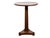 Antique French Empire round side table. Molded edge wood top and square tapered pedestal column. Triangular platform base...
