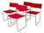 Vintage Red Delfina Chairs by Enzo Mari for Driade, 1980, Set of 4 For Sale