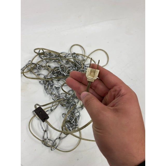 Mid-Century Lucite & Milk Glass Pendant Light For Sale In New York - Image 6 of 8