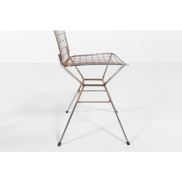 1970s Set of Vintage Italian Architectural Steel Wire Chairs, 1970s For Sale - Image 5 of 8