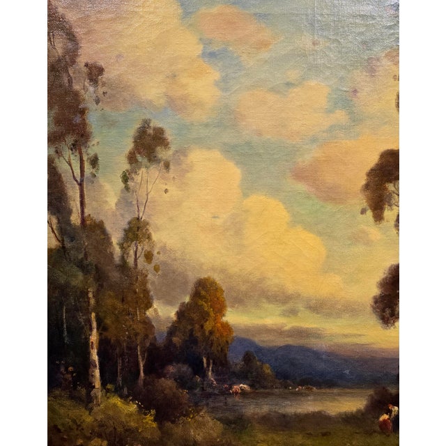 Alexis Matthew Podchernikoff "Picnic by the Pond" Santa Barbara Sunset - Monumental 1920s Oil Painting For Sale - Image 9 of 13