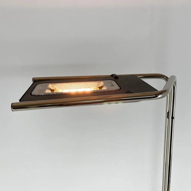 Italian Chrome and Marble Floor Lamp by Bruno Gecchelin for Guzzini, 1970s For Sale - Image 9 of 13