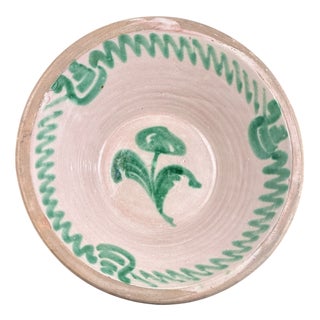 Antique Granada Green Majolica Bowl, 1800s For Sale