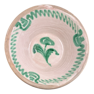 Antique Granada Green Majolica Bowl, 1800s