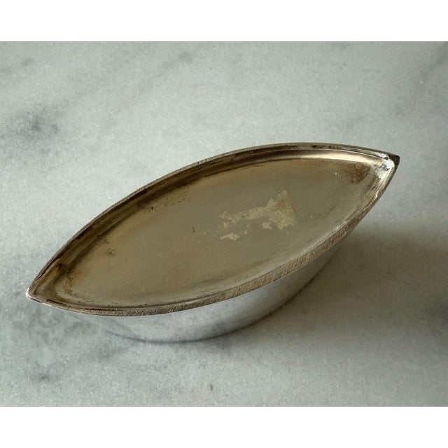 Mid Century Modernist Silver Metal Vase For Sale - Image 9 of 9