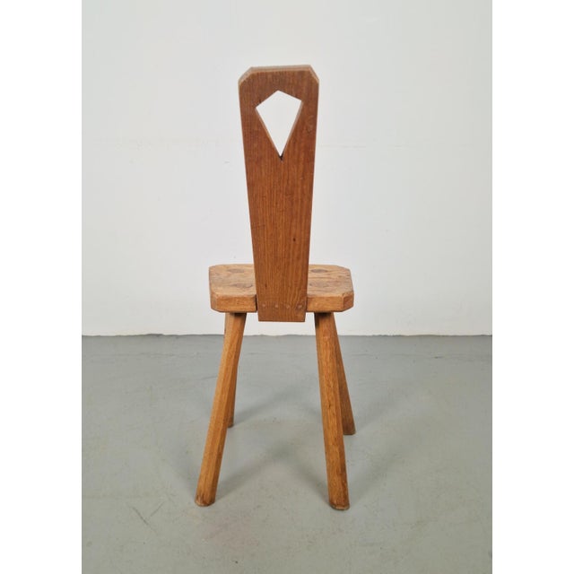 Dutch Brutalist Oak Plant Table or Stool, 1950s For Sale - Image 4 of 7