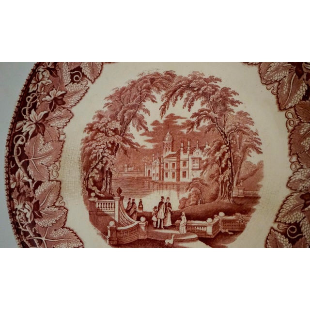 Dark Pink 1950s Mason's Vista Round Gallery Tray and Small Pitcher - 2 Pieces For Sale - Image 8 of 10