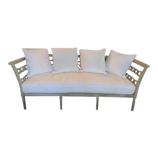 Vintage Carved Wood Sofa With Beautiful Detail For Sale