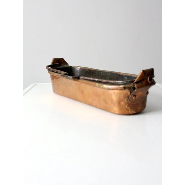 American Antique Copper Fish Kettle or Poissoniere For Sale - Image 3 of 13
