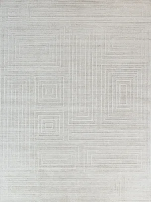 Exquisite Rugs Belnord Handmade Bamboo Silk & Cotton Ivory Rug-6'X9'