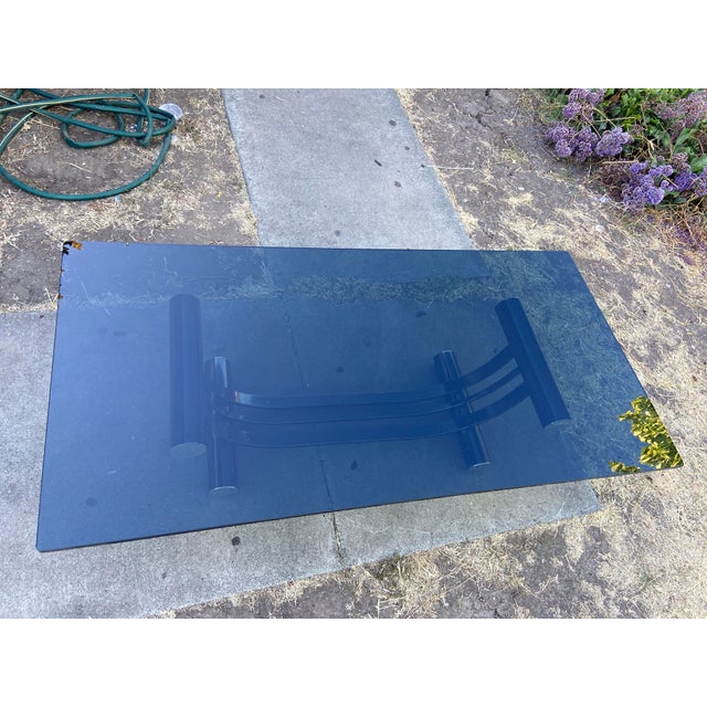 Metal Vintage Art Deco Tubular Smoked Glass Coffee Table Romeo Rega Style For Sale - Image 7 of 18