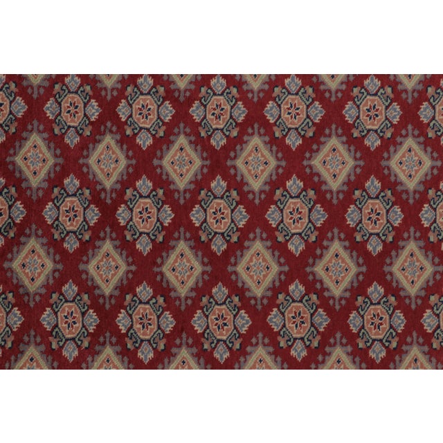 Tribal Vintage Bokhara Rug in Saturated Red With Geometric Patterns - Rug & Kilim For Sale - Image 3 of 8