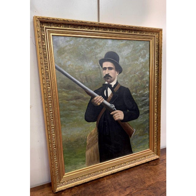 19th Century English School, The Hunter, 1800s, Oil on Canvas For Sale - Image 5 of 9