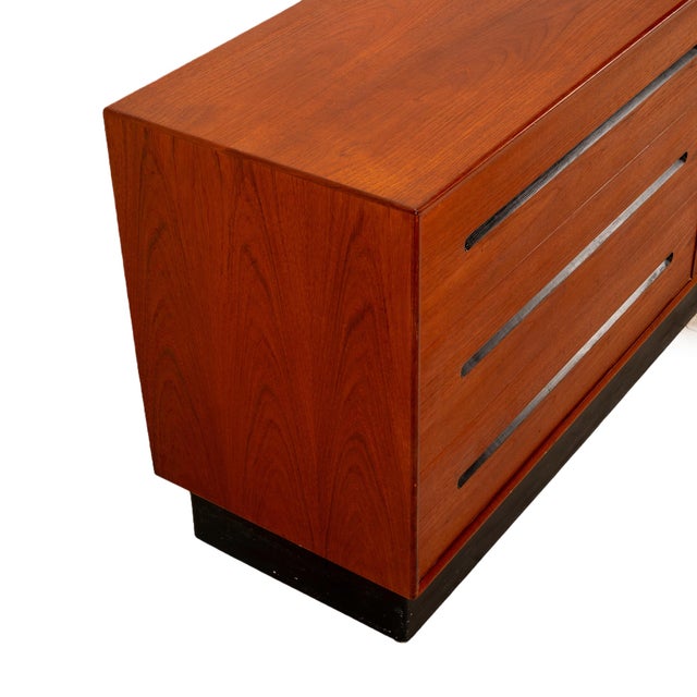 1970s Westnofa Norwegian Scandinavian Modern Teak Lowboy Long Dresser Norway For Sale - Image 9 of 12