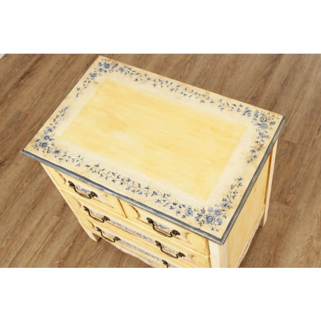 1990s Habersham Plantation Country French Style Paint Decorated Chest of Drawers For Sale - Image 4 of 13
