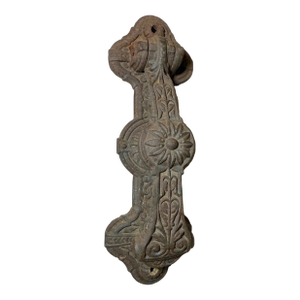 Large Antique Ornate Eastlake Aesthetic Cast Iron Front Door Mount Knocker