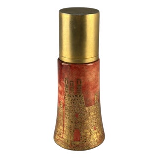 Cocktail Shaker in Red and Gilded Parchment by Aldo Tura, 1950s For Sale