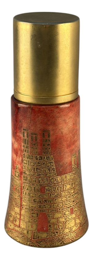 Cocktail Shaker in Red and Gilded Parchment by Aldo Tura, 1950s