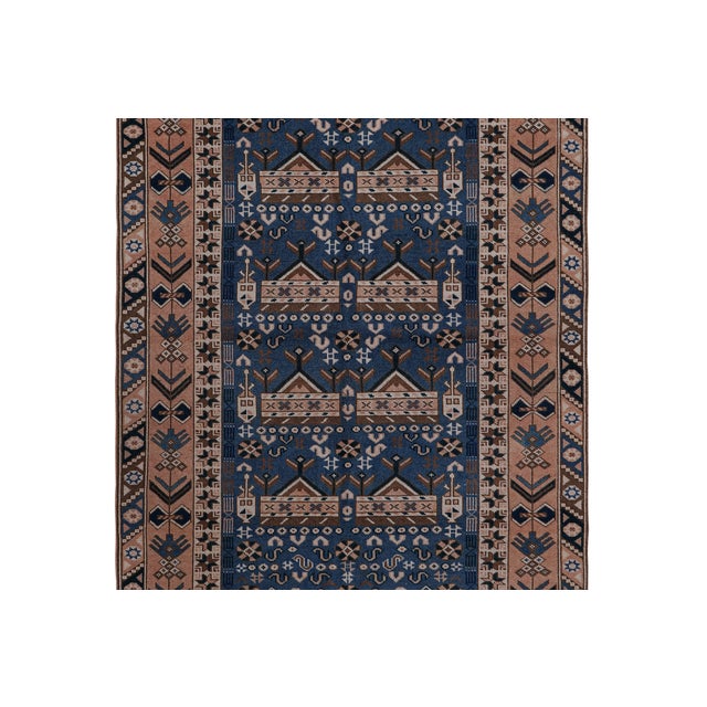 1960s 1960s Handknotted Turkish Oushak Rug 4'7'' X 8'1'' For Sale - Image 5 of 10
