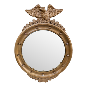 Mid 20th Century American Federal Giltwood Eagle Bullseye Convex Mirror