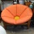 Large Mid-Century Fibreglass Pink and Yellow Flower / Daisy Chair on Wooden Tripod Stand, 1960s For Sale - Image 5 of 12