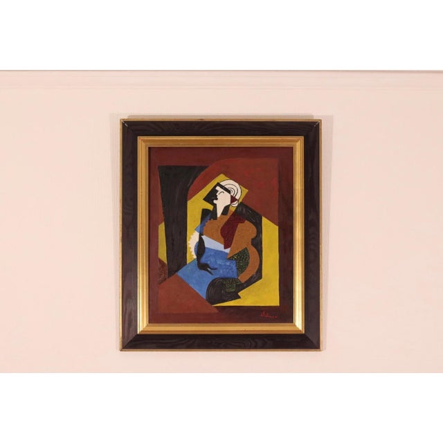 Edwa after Gleizes, Woman with Black Glove, 1960s, Oil on Canvas, Framed For Sale - Image 5 of 15