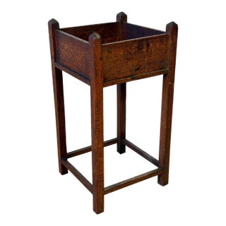 Antique Arts & Crafts Quartersawn Oak Planter Box Plant Stand For Sale