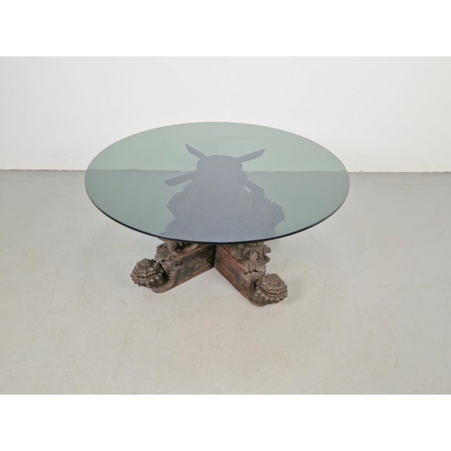 Anglo-Indian Hand-Carved Hardwood and Glass Coffee Table, 1890s For Sale - Image 10 of 18