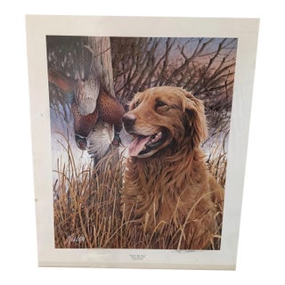 1990s James Killen “That’s My Dog” Signed Print - Golden Retriever Duck Hunting For Sale