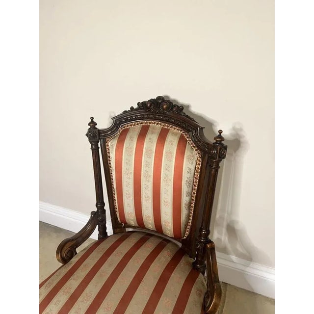 Victorian Carved Walnut Ladies Chair, 1860s For Sale - Image 4 of 10