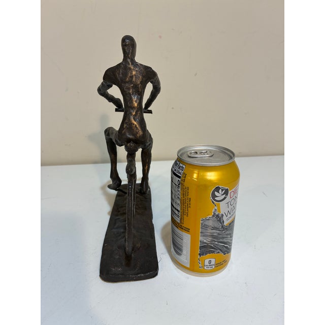 Modernist Handcrafted Iron Cyclist Sculpture For Sale - Image 4 of 6