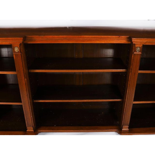 Wood Antique Victorian Ormolu-Mounted Walnut Open Bookcase, 19th Century For Sale - Image 7 of 16