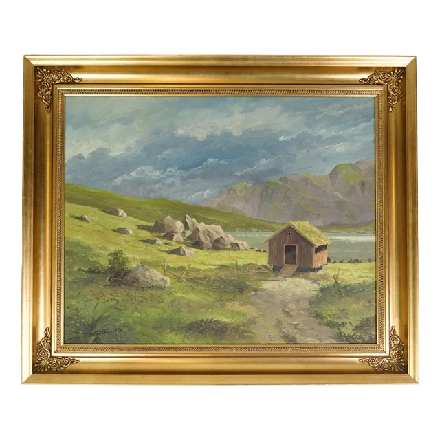 P. Svarter, Landscape, Oil on Canvas, 1970s For Sale