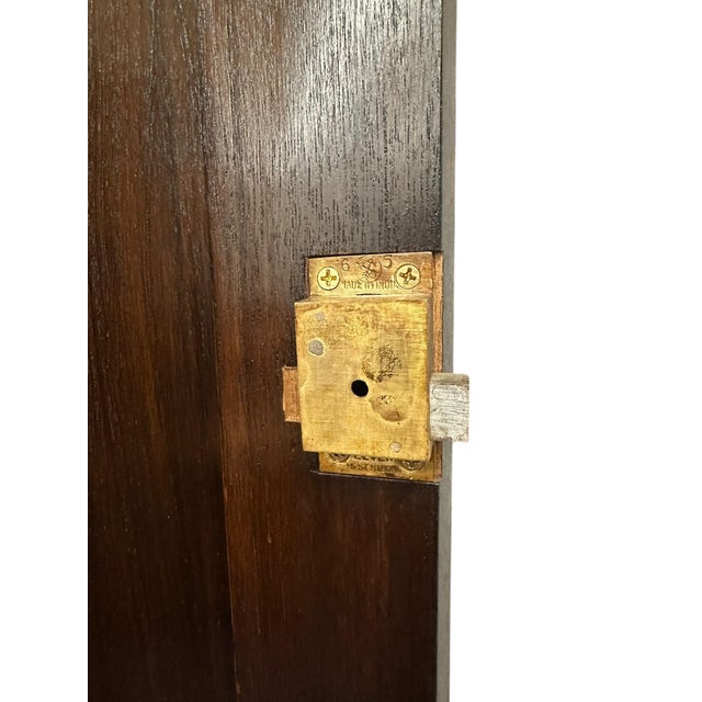 Late 20th Century Campaign Rattan Linen Press For Sale - Image 13 of 14