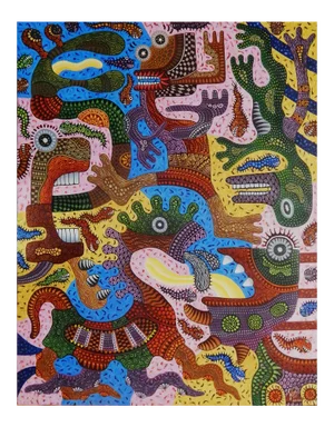 Kusbudiyanto, Pandemic, 2020, Acrylic on Canvas