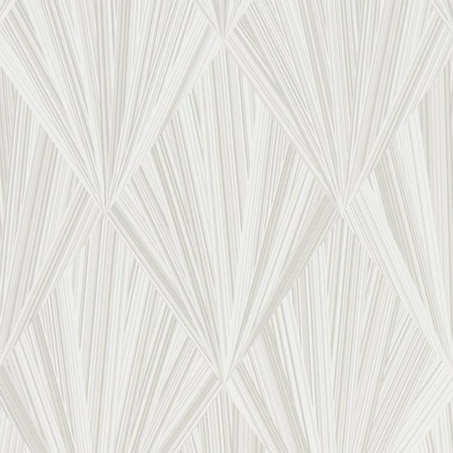 Sample - Schumacher Marquetry Wallpaper in Whitewash For Sale