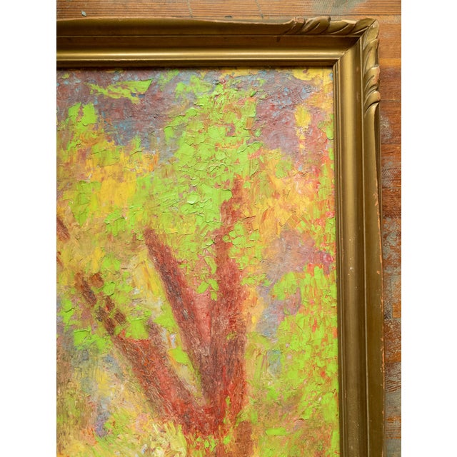 Mid-Century Modern Abstract Expressionist Bright Neon Pastel Landscape Painting For Sale - Image 4 of 11