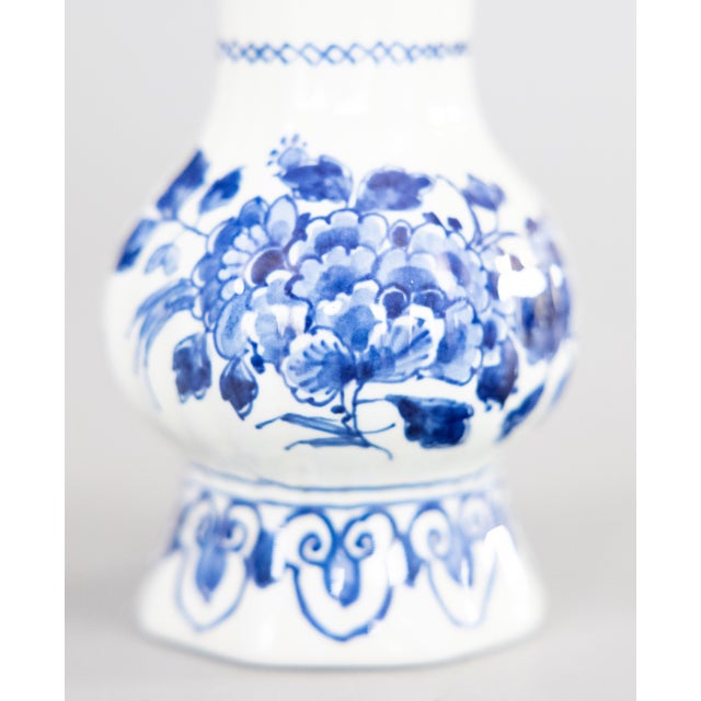 Farmhouse Petite Mid-Century Dutch Delft Faience Floral Vase For Sale - Image 3 of 6