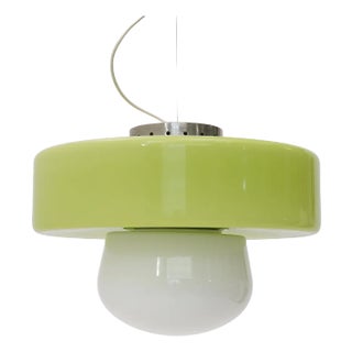 Vintage Glass Pendant Light, 1970s For Sale