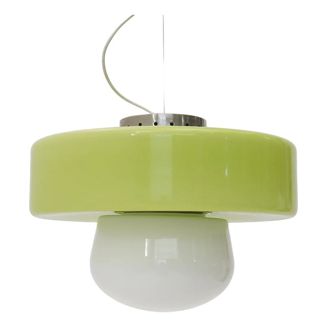 Vintage Glass Pendant Light, 1970s For Sale