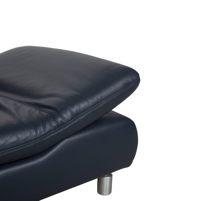 Blue Leather Rivoli Three-Seater Sofa with Manual Function from Koinor For Sale - Image 10 of 18