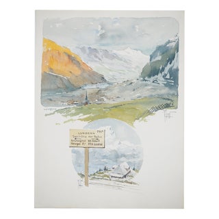 René Leverd, Lungern Direction, Watercolor For Sale