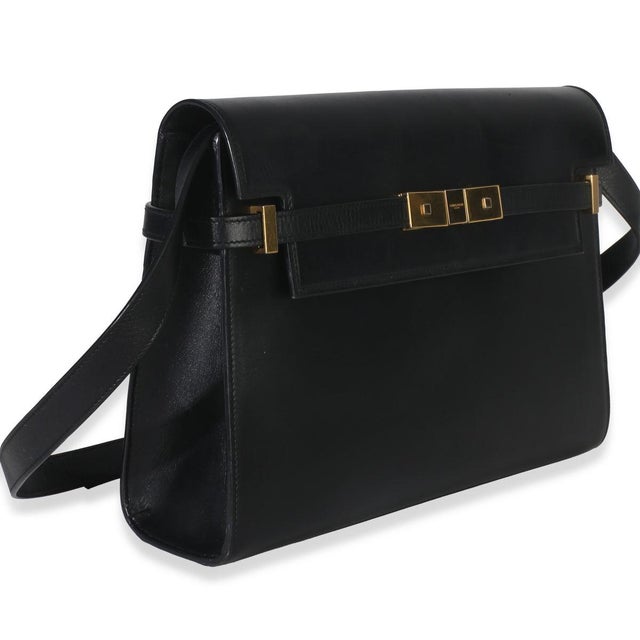 Contemporary Black Calfskin Medium Manhattan Shoulder Bag For Sale - Image 3 of 9