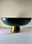Dark Green Contemporary Green Marble Bowl on Brass-Cladded Base -Ralph Lauren-. For Sale - Image 8 of 9